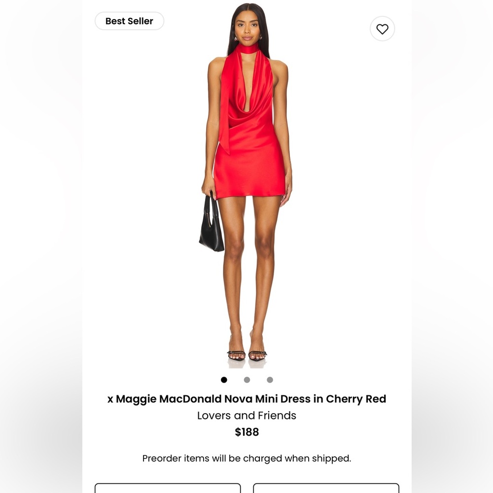 Lovers and Friends Mini Dress in Cherry Red. Size Medium, worn once for NYE